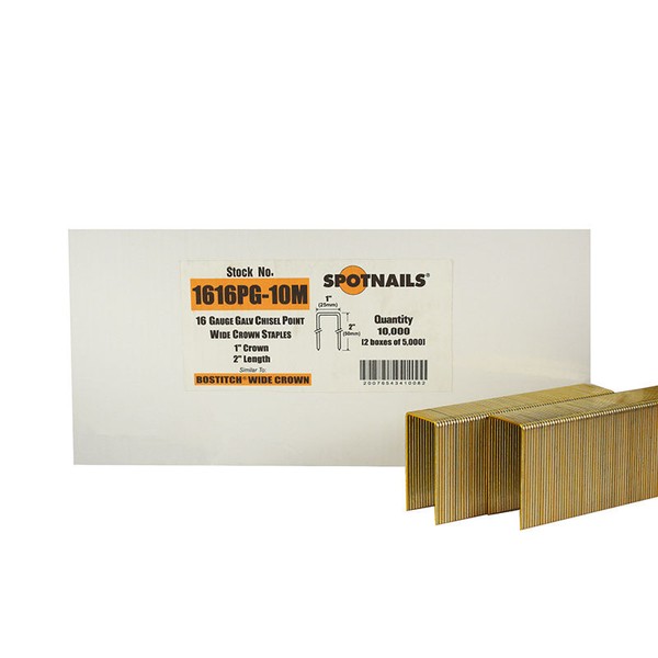 Spotnails 1616PG - 1" Wide Crown 2" Long Roofing Staples