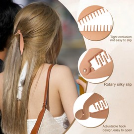 Gift4U Banana Hair Clip, 4 PCS Large Banana Clips for Women, Flexible Hair Clips for Thick Hair, Classic Hair Comb for Any Occasion, Neutral