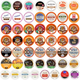 Variety Pack of Coffee, Tea, and Hot Chocolate - Great Sampler of Coffee, Tea, and Hot Cocoa for Keurig K Cups Machines - Great Gift for Coffee Lovers, No Duplicates, 50 Count (Pack of 1)