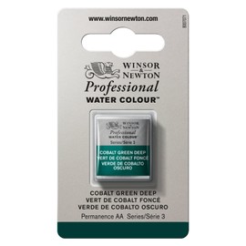 Winsor & Newton Professional Watercolour Paint, Artist Quality, Finest Pigments, Cobalt Green Deep, Half Pan