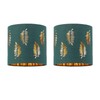 Set of 2 Dark Green Table Lamp Shades, Lampshades for
