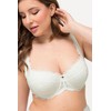 Ulla Popken Women's Wire-Bra, Balconnet, Soft Cup, Lace Bra, Snow