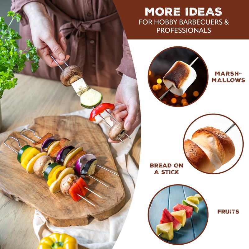 bremermann Double Barbecue Skewers Set of 8 Stainless Steel Approx.