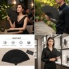 CBMZHF Black Silk Fabric Hand Fans, Chinese Fan, Folding Hand