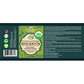 US Organic Aceite de Aguacate Orgánico USDA, Prensado en Frío, 56 ml