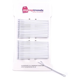 Mytoptrendz® 40 pcs Long Bobby Pins Hair Grip Long Flat Plain Flat Metal Hair Slides Hairpins for Women and Girls (White)