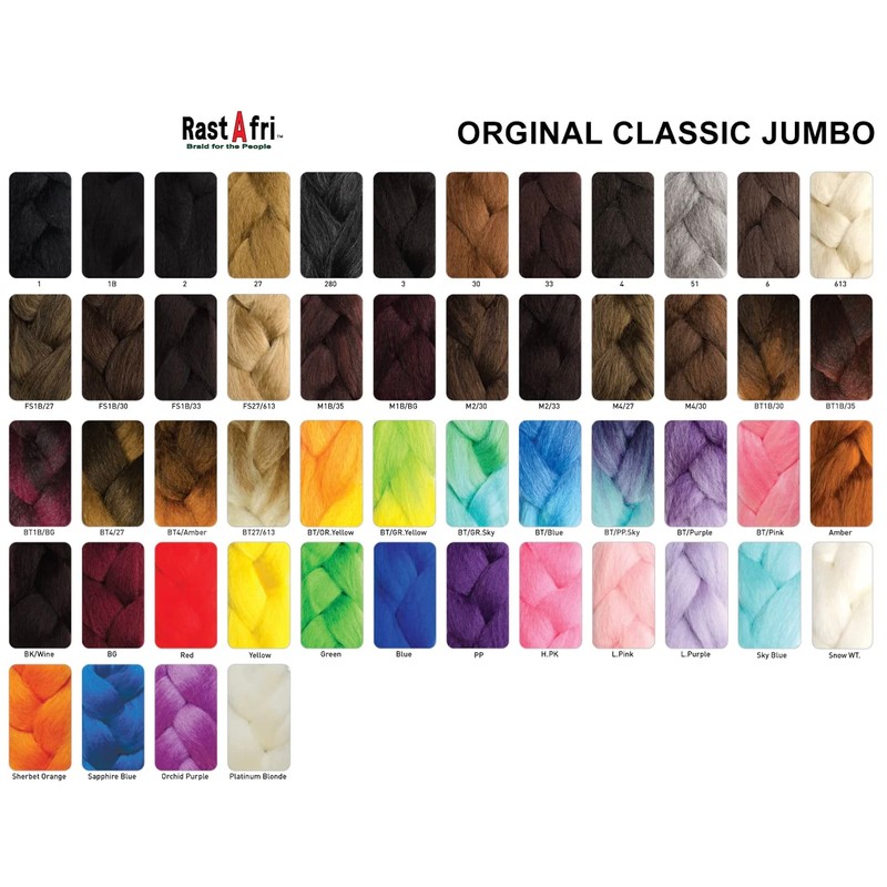 RastAfri Classic Jumbo Braiding Hair Extension (BG)
