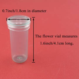 HAHIYO 60PCs 1.6X0.7Inch Transparent Green Plastic Floral Tubes Floral Water Tubes Flower Vials with Silicone Cap for Plants Fresh Flowers Arrangement Decoration Milkweed Cutting Florist Supplies