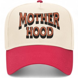 Mother Hood Arch Vintage Trucker Hat | Motherhood | Premium Snapback Baseball Hat for Women, Wives, & Moms (US, Alpha, One Size, Red/Natural)