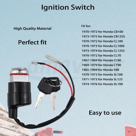 Amavoler Ignition Switch Aftermarket Replacement Parts Compatible for Honda CB100 CB125S CL100 CL100S CT90 S90 XL100 Motorcycle Etc.