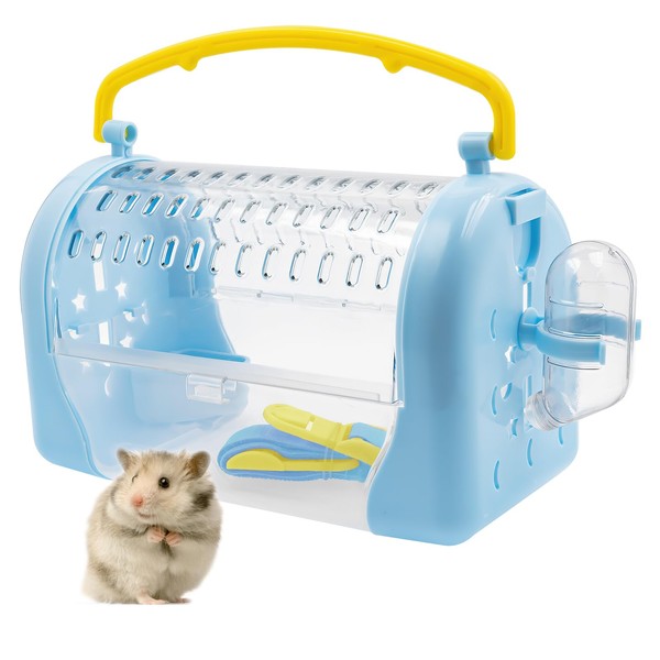 Portable Hamster Carry Cage,Small Animal Travel Portable Cage with Water