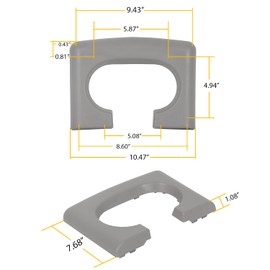 Center Console Cup Holder Armrest Pad Replacement Compatible with 2004-2014 Ford F150 Light Grey