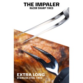 Dalstrong Meat Fork - 7.7 inch - Valhalla Series - High Carbon Steel BBQ - Professional Barbecue Carving Fork- Celestial Resin & Wood Handle - Kitchen Utensils - Two Pronged Fork