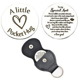 RFTWXHPN Pocket Hug Token Keychain Gifts for Aunt from Niece To My Special Aunt Gifts Pocket Hugs for Aunt Auntie Christmas Birthday Gift Hug Tokens Keepsake with PU Leather Keychains