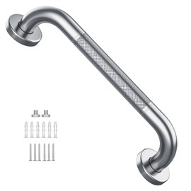 16 Inch Stainless Steel Shower Grab Bar 2 Pack, Munzong Balance Handrail Shower Bar - Bathroom, Bathtub Mounted Safety Hand Support Rail, Handicap, Elderly, Disabled, Injury, Senior Assist Bath Handle
