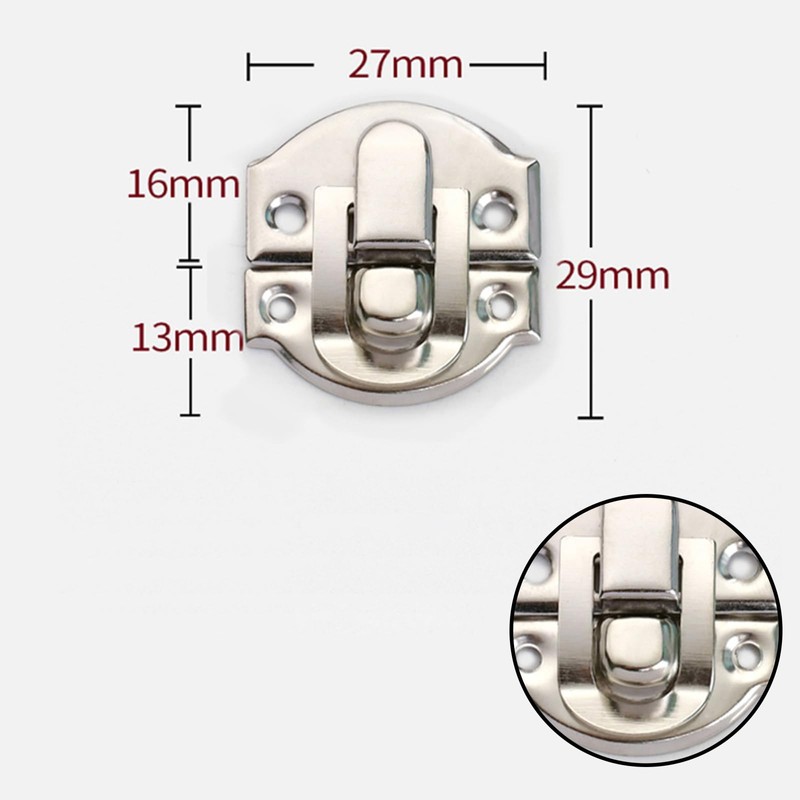 25PCS Box Latch,Antique,Toggle Catch Latch Clasp,Sliver Decorative Hasp,Jewelry Box Lock