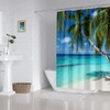 ZXMBF Ocean Shower Curtain Palm Trees Beach Summer Seaside Tropical