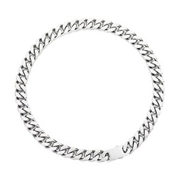 12mm Miami Cuban Link Chain for Men Women 316L Stainless Steel Hiphop Silver Color Choker Necklace 16/18/20/22/24/26 Inches (20 inches Men's choker length)