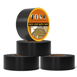 JOAPRIL Joist Tape 3" x 50', 4pack Self-Adhesive Deck Butyl Joists Flashing Tape for Hardwood, Thermal Wood, PVC, Pressure Treated, and Composite Decking