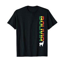 Bolivia Llama Alpaca Bolivian Flag Souvenir Pride Vintage T-Shirt