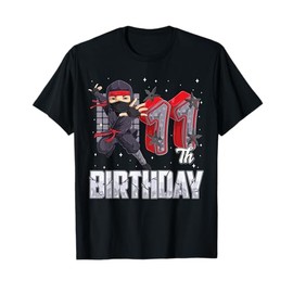 Ninja 11th Birthday Party Theme 11 Eleven Year Old Kids Boys T-Shirt