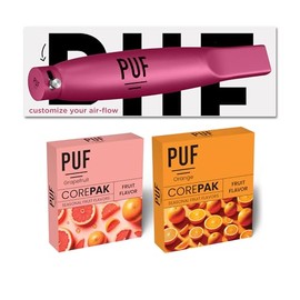 PUF Multi-Flavor Air Cores – Adjustable Airflow Hot Pink for a Customizable Breathing Experience – Grapefruit Orange Mix Pack with Multiple flavor CorePaks (8 Cores Total, 4 of Each Flavor)