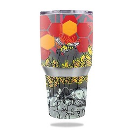 MightySkins Skin Compatible with Ozark Trail 30 oz Tumbler - Wheat Bees | Protective, Durable, and Unique Vinyl Decal wrap Cover | Easy to Apply, Remove, and Change Styles | Made in The USA