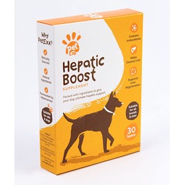 PetExx Hepatic Boost 30 tablets - SAMe & Silybin (Milk Thistle) supplement formulated by vets to aid liver health in pets - manufactured in UK