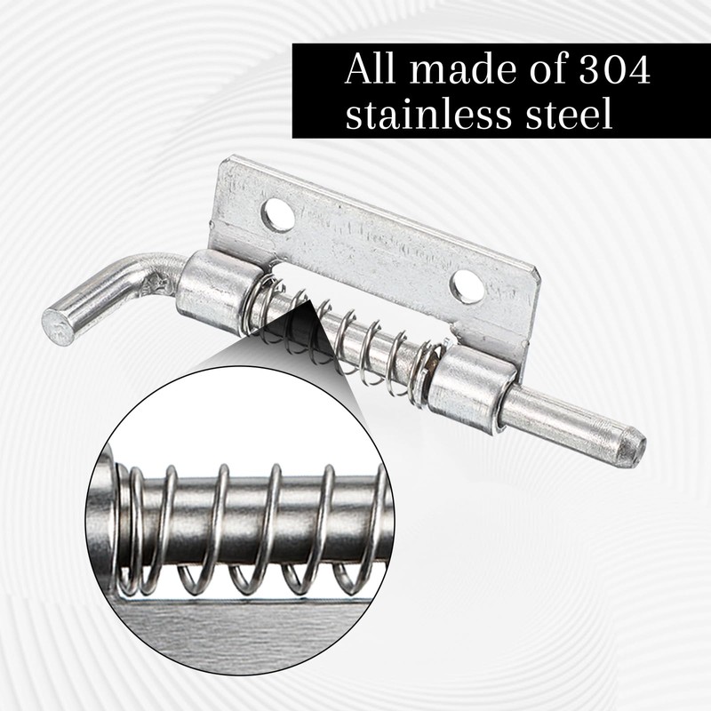 4 Pcs Stainless Steel Flat Pin Hinge Spring Latch, Heavy