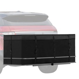 MDSTOP Hitch Cargo Carrier Bag, Waterproof Cargo Bag, 12.5 Cu Ft 53"x20"x20" Rainproof Vehicle Soft-Shell Carriers, with 8 Reinforced Straps for Vans Truck Pickup (Black, 12.5 cu. ft 53"x20"x20")