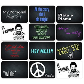 M&M Smartek Card in EC / ID Card Format in Carbon Look - for the Wallet for Your Snuff Various Designs EL Patron, White, Molly, Plato 2021, Carbon-Look Black, Modern