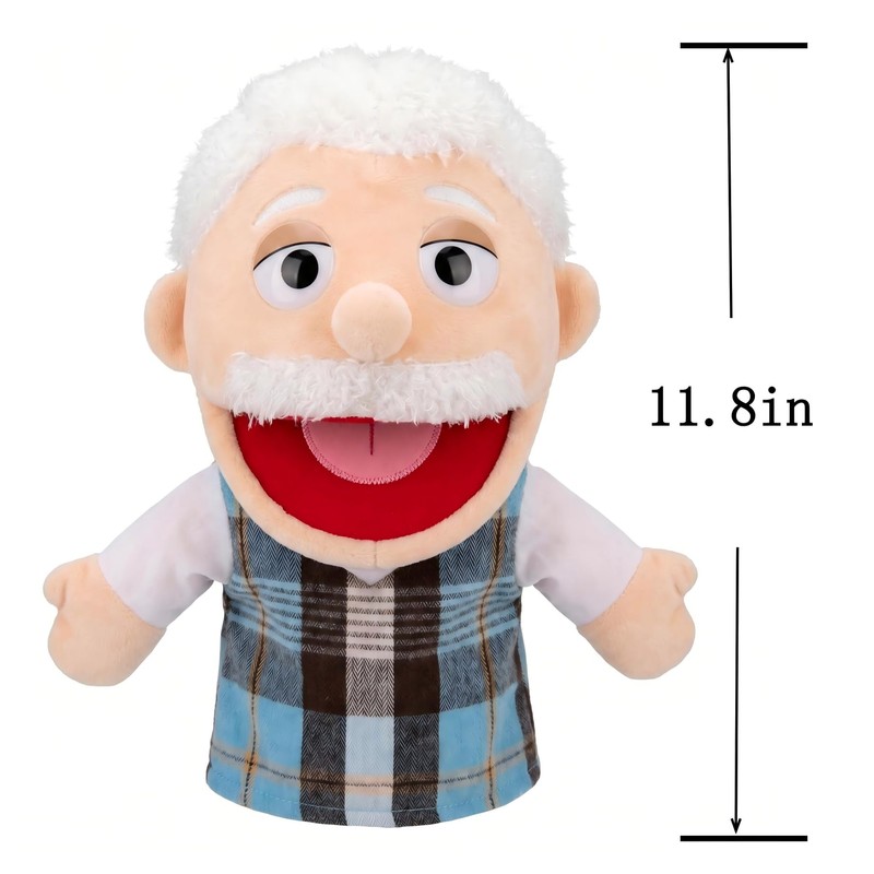 Family Hand Puppets Role-Playing Storytelling Hand Puppet for Kids (Grandpa)
