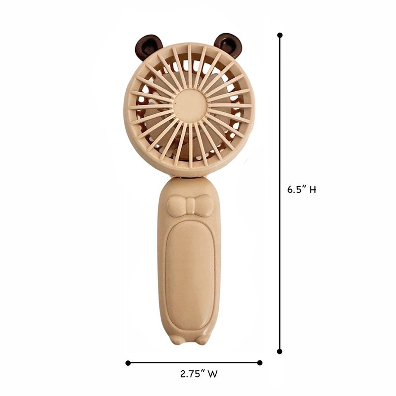 allydrew Mini Portable Handheld and Desktop Rechargeable USB Fan, Beige
