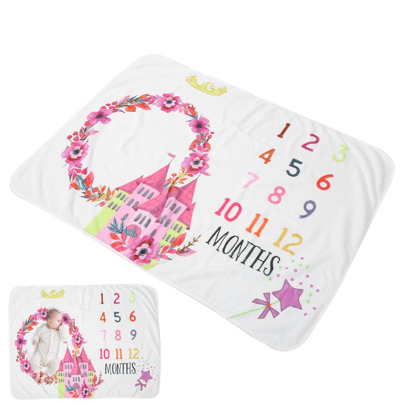 Infant Monthly Milestone Blankets Unisex Soft Month Blanket Photo Background