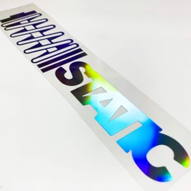 Static Aufkleber Hologramm Autoaufkleber Tuningsticker Regenbogenfarben Sticker Oilslick Hologramm Stripes Silver, 35 cm