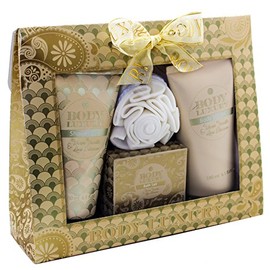 Body Luxury Bath Set - Bath Salt Shower Gel Body Lotion - Vanilla & Lemon Blossom