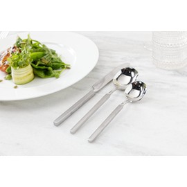 FORTESSA Jaxson 18/10 Stainless Steel Flatware, 5 Piece Place Setting With Table Knife, Forks and Spoons (Service For 1), Dishwasher Safe, Brushed/Mirrored