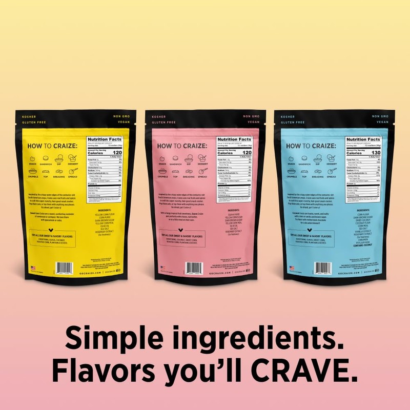 Craize Sweet Flavor Variety Pack | 2x Sweet Corn, 2x