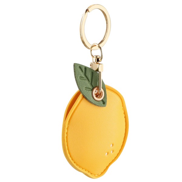Vesaneae Lemon Keychain, Cartoon Cute Fruit Keyring, Creative Leather Keychain,
