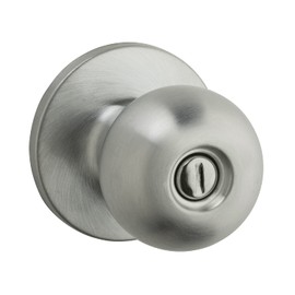 Weiser Regina Satin Chrome Door Knob, Interior Door Handles/Privacy Knobs for Bedroom and Bathroom Doors, Keyless Bathroom/Bedroom Door Lock, Traditional Home Décor