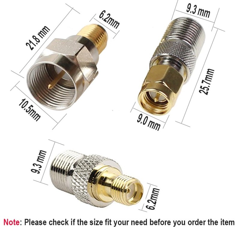 exgoofit F Type to SMA Male Female Coax Connector Coaxial