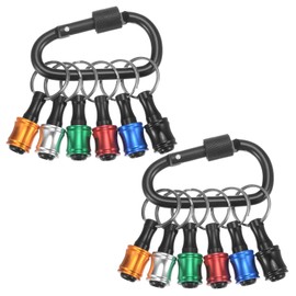 HARFINGTON 12PCS Keychain Aluminum Alloy Screwdriver Bits Holder Extension Bar Release Drill Screw Adapter Quick-Change Portable Lightweight for 1/4 in Hex Shank