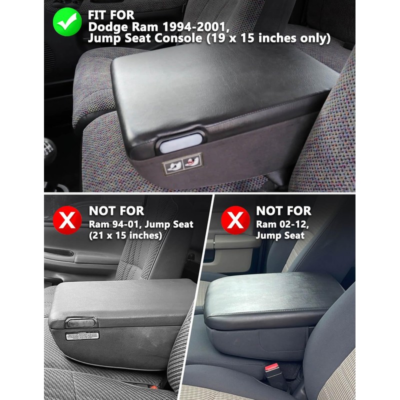 KBH Center Console Armrest Cover Replacement for Dodge Ram 1994-2001,
