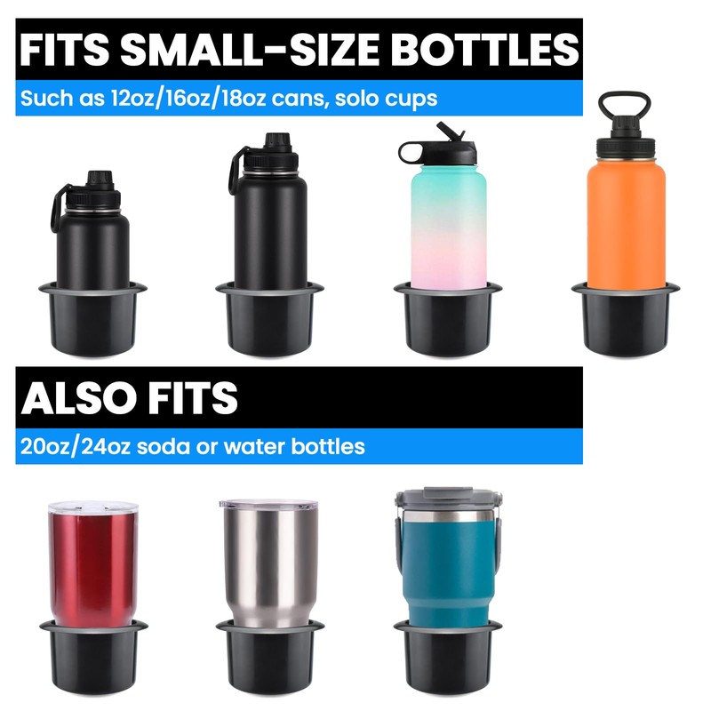 SDTC Tech Black Sofa Cup Holder, Universal Plastic Recessed Cup