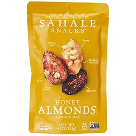 Sahale Snacks Honey Almonds Glazed Mix, 4 oz., Pack of 1 – Nut Snacks in a Resealable Pouch, No Artificial Flavors, Preservatives or Colors, Gluten-Free Snacks