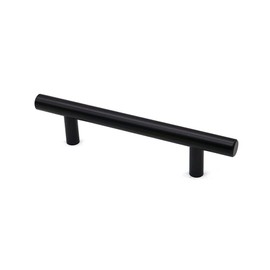 Set of 10 NUZAMAS Matt Black Cabinet Door T-Handles and Pulls, Furniture Drawer Handles, Zinc Alloy, 150mm Long, Kitchen Cabinet Wardrobe Knobs Bars, Center to Center 96mm
