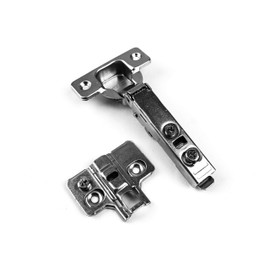 Berta (4 Pieces) Full Overlay Soft Close, 6-Ways 3-Cam Adjustment, Restricted Angle to 90 Degree, Concealed Frameless Kitchen Cabinet Door Hinges with Installation Screws (Frameless, 4)