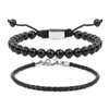 CARITATE Black Obsidian Bracelet for Men Women - 6mm Beaded