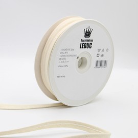 Leduc 20 Metres Cotton Piping Tape, 30 Colours, for Sewing 10mm (8+2), Italian Quality, Ecru 5571