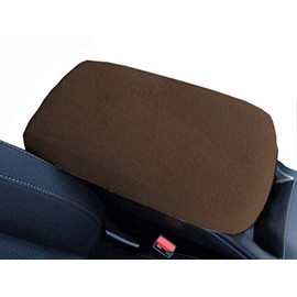 Car Console Covers Plus Made in USA Fleece Auto Armrest Center Console Cover Designed for Ford Fusion 2017-2020 Brown